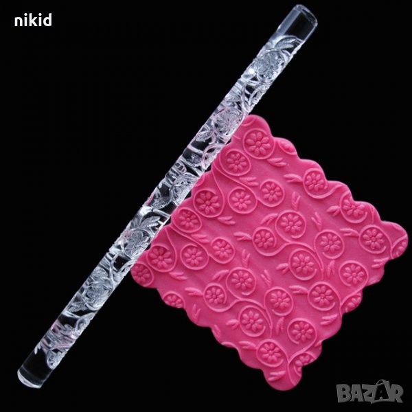 Хризантеми  Прозрачна релефна текстурна точилка за фондан украса торта сладки, снимка 1