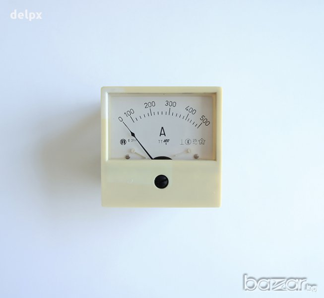 Български амперметър AC с външен токов трансформатор 500A 70x70mm, снимка 1