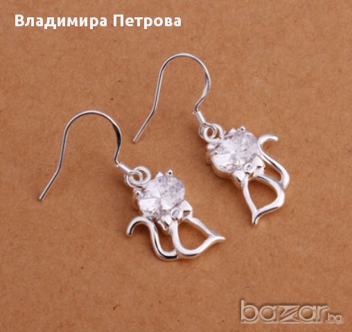 Обеци - Кристално коте, снимка 2 - Обеци - 8017534