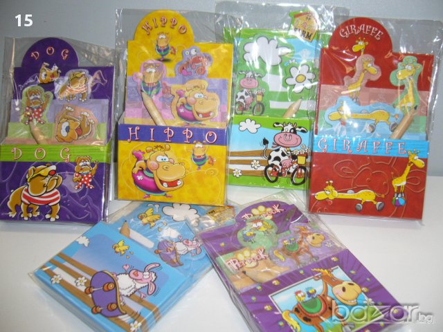 Тефтерче цветно, детско с молив, 60 листчета