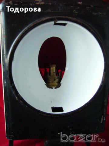 Старинен немски железничарски фенер с емайлиран рефлектор., снимка 4 - Антикварни и старинни предмети - 16632176