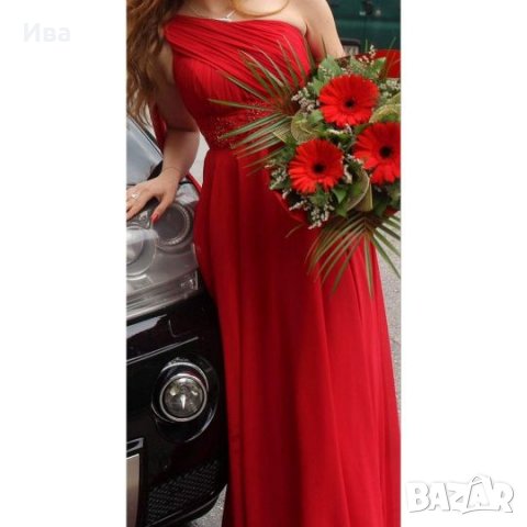 Красива червена бална рокля , снимка 3 - Рокли - 23455572
