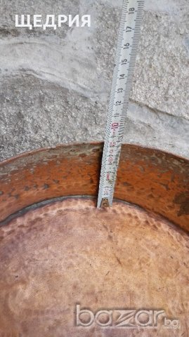 Стара кована медна бакърена тава., снимка 7 - Антикварни и старинни предмети - 20516220