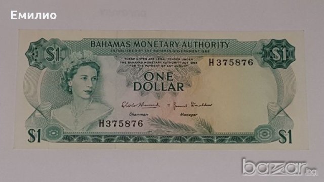 BAHAMAS $ 1 DOLLAR 1968 