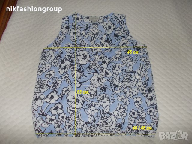 Светло син потник на цветя, М размер, снимка 4 - Потници - 25737513