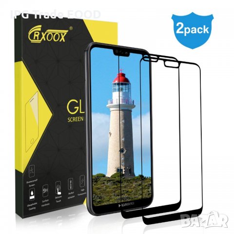 Huawei P20 Lite черен стъклен протектор