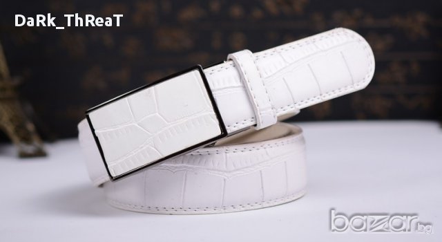 Уникален колан от телешка кожа - Black/ White/ Blue/ Brown, снимка 3 - Колани - 10444741