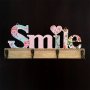982 Декоративна дървена закачалка SMILE стенна закачалка с 4 куки, снимка 2