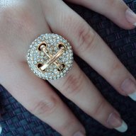 ХИТ! ПРОМО! Златист пръстен с елементи Сваровски, снимка 5 - Пръстени - 18476002