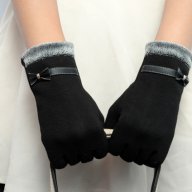 Ръкавици с кожена панделка за Touch Screen телефон, снимка 5 - Шапки - 17494136