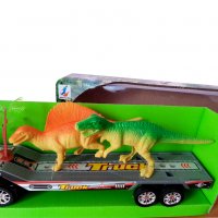 Детска играчка камион платформа с два динозавъра 43см, снимка 2 - Коли, камиони, мотори, писти - 23592293