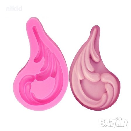 ОР49 Орнамент Ухо силиконов молд форма декорация торта фондан шоколад и др, снимка 1