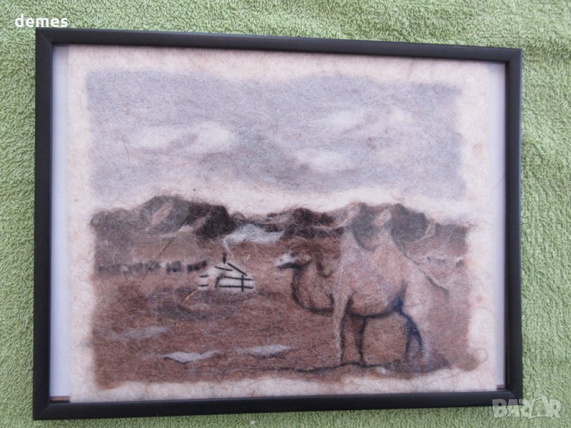 Традиционна картина от филц - Монголия , снимка 1