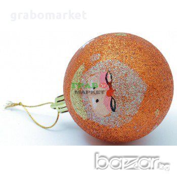 Блестящи коледни топки с цветни декорации за окачване на елха., снимка 2 - Коледни подаръци - 16204847