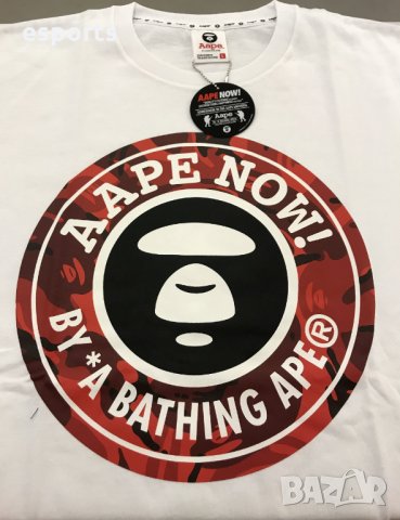 Тениска AAPE Now by A Bathing Ape (BAPE) - XL Red Camo Logo, снимка 3 - Тениски - 25843183
