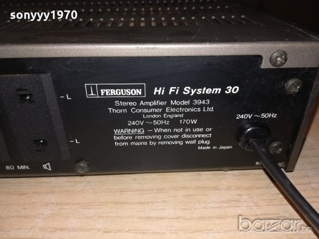 ferguson 3943 hifi system 30 amplifier-made in japan-внос англия, снимка 16 - Ресийвъри, усилватели, смесителни пултове - 20635725