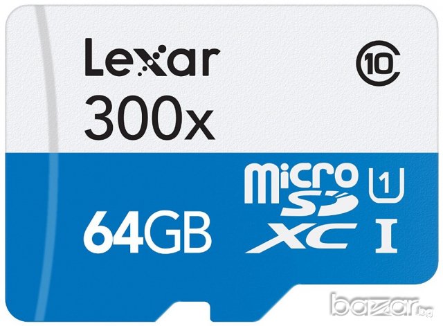64GB LEXAR HIGH-PERFORMANCE micro SDXC UHS-I 45MB/s, снимка 1