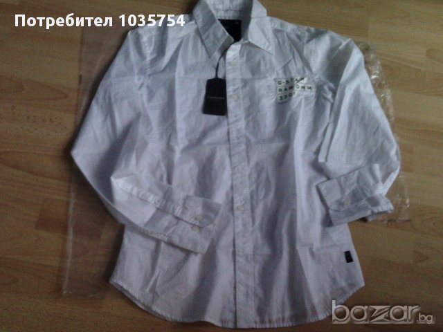 Нова бяла риза G-Star New Luxor Crush Shirt, оригинал , снимка 4 - Ризи - 10992383