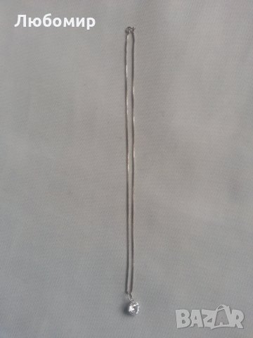 Сребърен дамски пръстен, гривна, синджирче с кристално сърце със сребърен обков, снимка 11 - Пръстени - 17658940