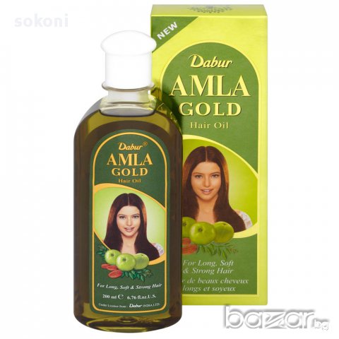 Dabur Amla Gold Hair Oil / Дабур Амла Голд масло за дълга, мека и силна коса! 200мл., снимка 1 - Продукти за коса - 15859347