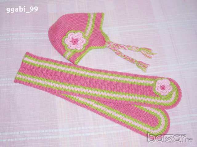 Шал и шапка с цвете , снимка 4 - Шапки, шалове и ръкавици - 11181793