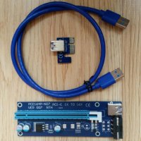 PCI-E PCI E Express 1X to 16X Riser Card + USB 3.0 Extender Cable, снимка 11 - Кабели и адаптери - 21031280