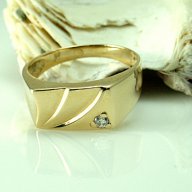 мъжки златен пръстен - боби - 4.08 грама/ размер №62, снимка 1 - Пръстени - 11162683