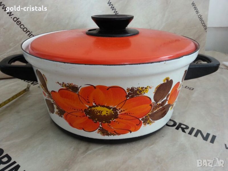 голяма българска емайлирана тенджера, снимка 1