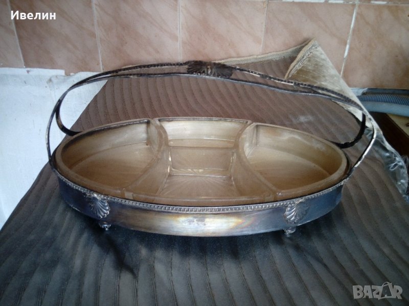 стара посребрена купа за ядки арт деко, снимка 1