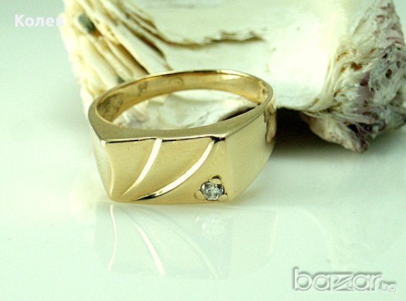 мъжки златен пръстен - боби - 4.08 грама/ размер №62, снимка 1