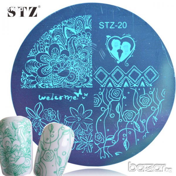 кръгла плочка / щампа шаблон за печат на нокти STZ-20, снимка 1