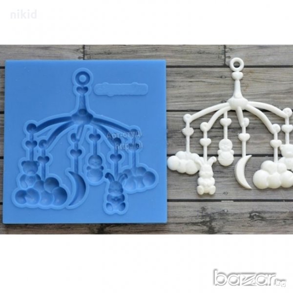 бебешка въртележка за кошара силиконова форма молд украса декор торта фондан шоколад, снимка 1