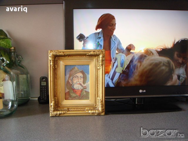 Гоблен - Стареца с лула , снимка 3 - Гоблени - 12618357