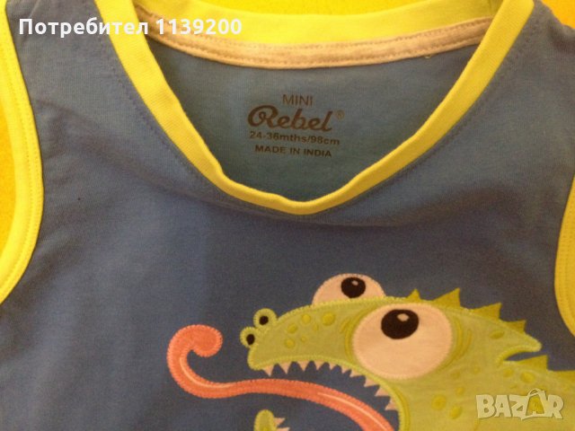 2-3г. бежови джинси и нов потник с хамелеон, снимка 3 - Детски панталони и дънки - 22851067