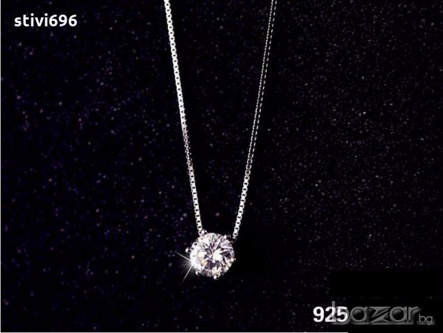 Колие Австрийски кубически цирконий 925 стерлинг.100 % Ново., снимка 3 - Колиета, медальони, синджири - 19977197