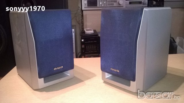 Aiwa-тонколони 2 броя-24/19/14см-внос швеицария, снимка 3 - Тонколони - 14033097