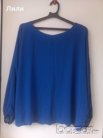 синя блуза, снимка 2 - Блузи с дълъг ръкав и пуловери - 21348936