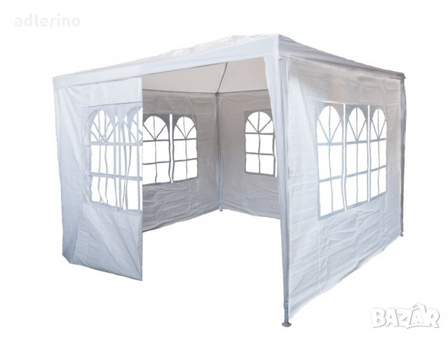  Градински павилион 3 х 3 метра, градинска шатра бяла, тента с 4 страни , снимка 1