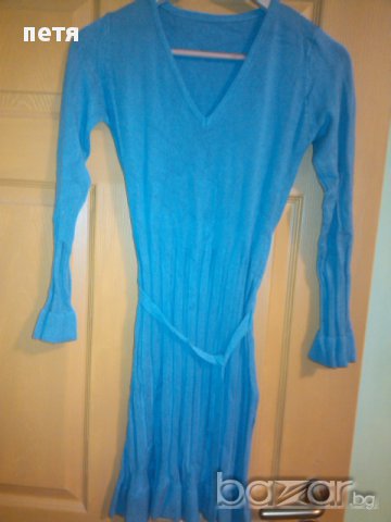 сива плетена рокля-туника, снимка 1 - Рокли - 16007519