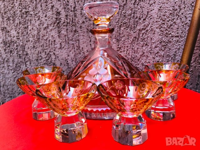 Кристален сервиз Бохемия от нач.на ХХв., снимка 7 - Антикварни и старинни предмети - 13474807