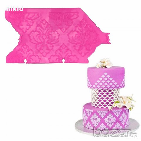 1 вид силиконов молд форма дантела мотиви борд орнамент фондан шоколад глина захарно тесто украса 