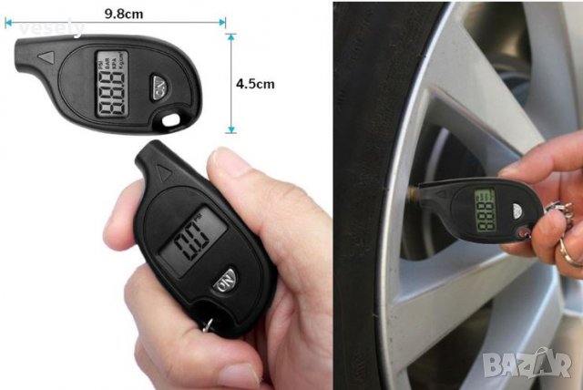 Цифров LCD манометър за гуми, снимка 7 - Аксесоари и консумативи - 17993652