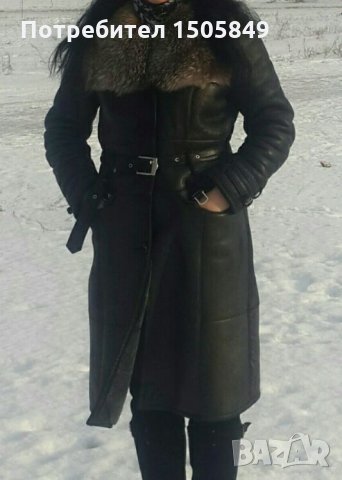 Кожух от естествена кожа и естествен косъм,  палто