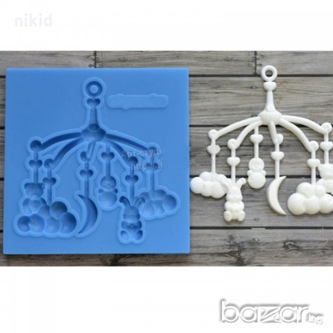 бебешка въртележка за кошара силиконова форма молд украса декор торта фондан шоколад