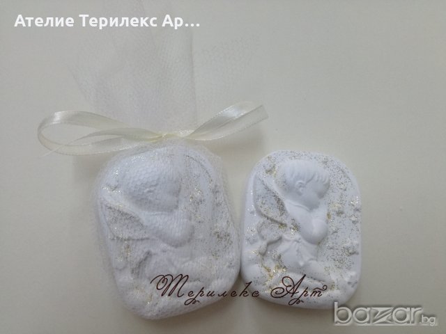 Ангелче в нежно златисто за кръщене-подаръци за гости, снимка 2 - Подаръци за кръщене - 20903203