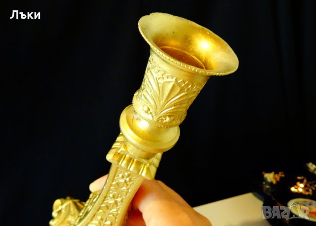 Английски свещник 25 см.,барок., снимка 4 - Антикварни и старинни предмети - 26172014