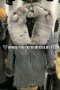 Дамско сиво палто тип шуба с лисица, снимка 1 - Палта, манта - 23576074