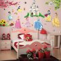 Замъка на всички принцеси Снежанка Ариел Белл стикер лепенка за стена мебел детска стая, снимка 1 - Декорация за дома - 21949862