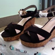 Дамски обувки / летни сандали VLOD, оригинал, платформа, нови, с кутия, черни с беж, снимка 4 - Сандали - 18443345