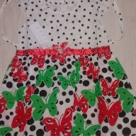 Рокля с пеперуди червена за 1, снимка 4 - Бебешки рокли - 17363632